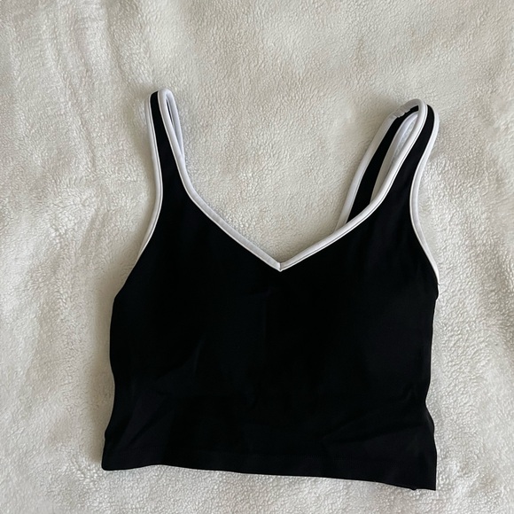 aerie Tops - Black and White Aerie Workout Tank Top
